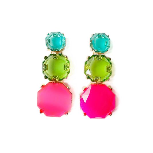 Nola Large Bold Colour Pop Statement Dangle Earrings