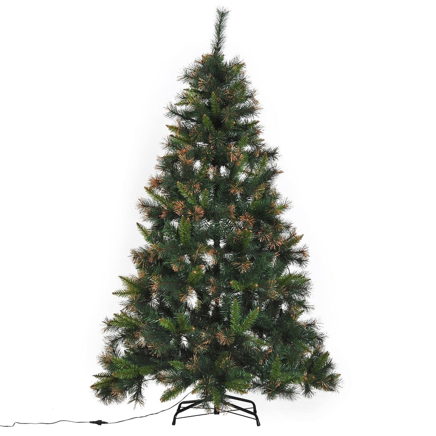 5FT Pre-Lit Christmas Tree Artificial Spruce Xmas Tree Warm White LED Holiday Décor with Metal Stand Green