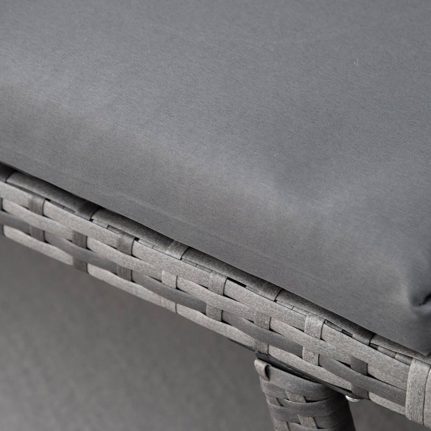 Outsunny 2 In 1 Rattan Folding Daybed Sofa Bench Garden Chaise Lounger Loveseat With Cushion Outdoor Patio Mixed Grey