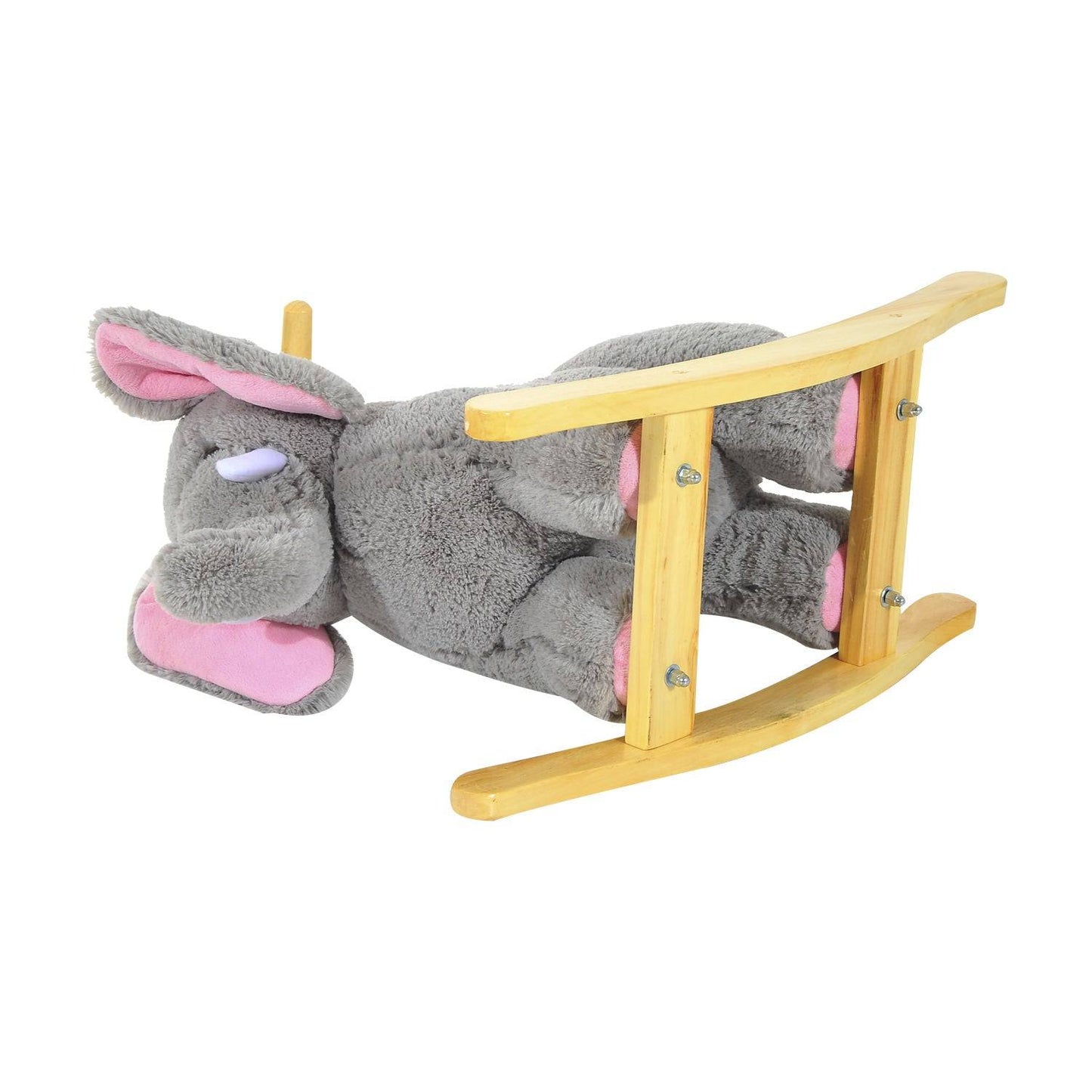 61L x 23W x 43H cm Kids Plush Ride On Cute Elephant design-Grey