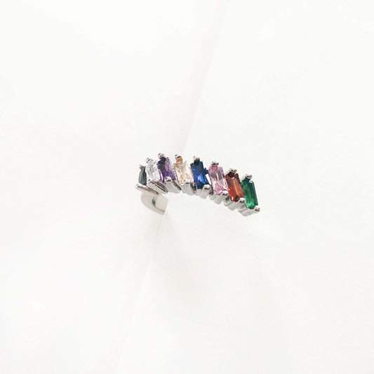 Melodie Silver Multi Jewelled Ear Cuff
