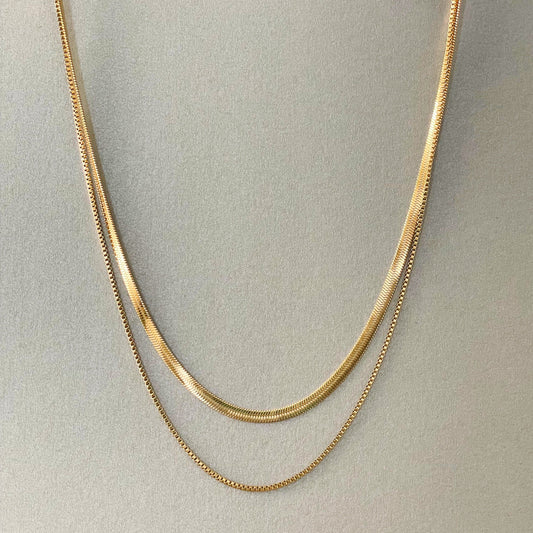 Milan Luxe 18k Gold Plated Double Layer Chain