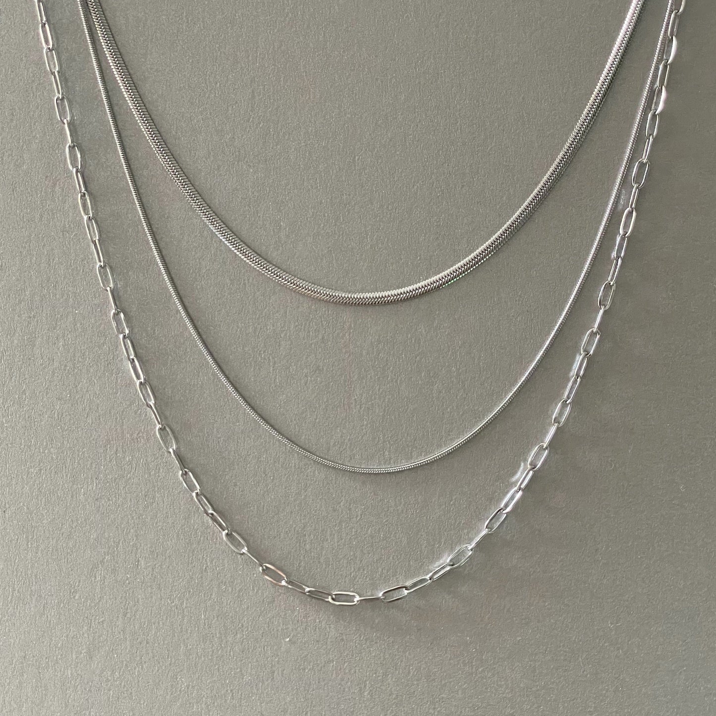 Medea Luxe Silver Plated Triple Layer Necklace