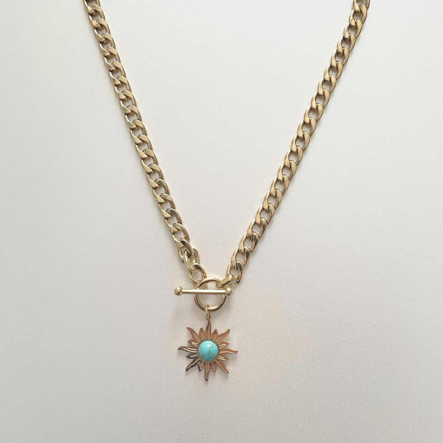 Calista Sunburst T Bar Choker Necklace