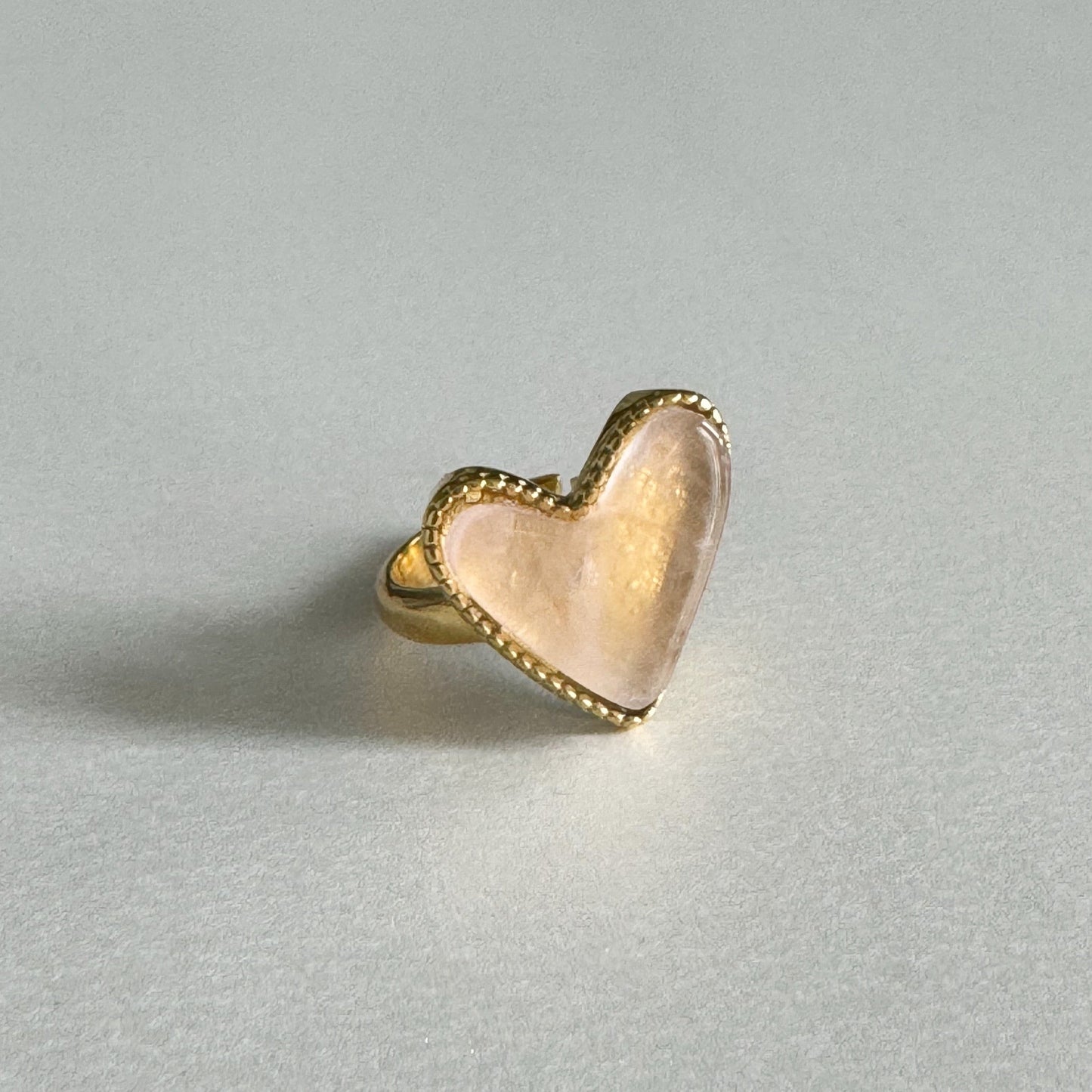 Hellie Luxe 18k Gold Plated Pink Heart Ring