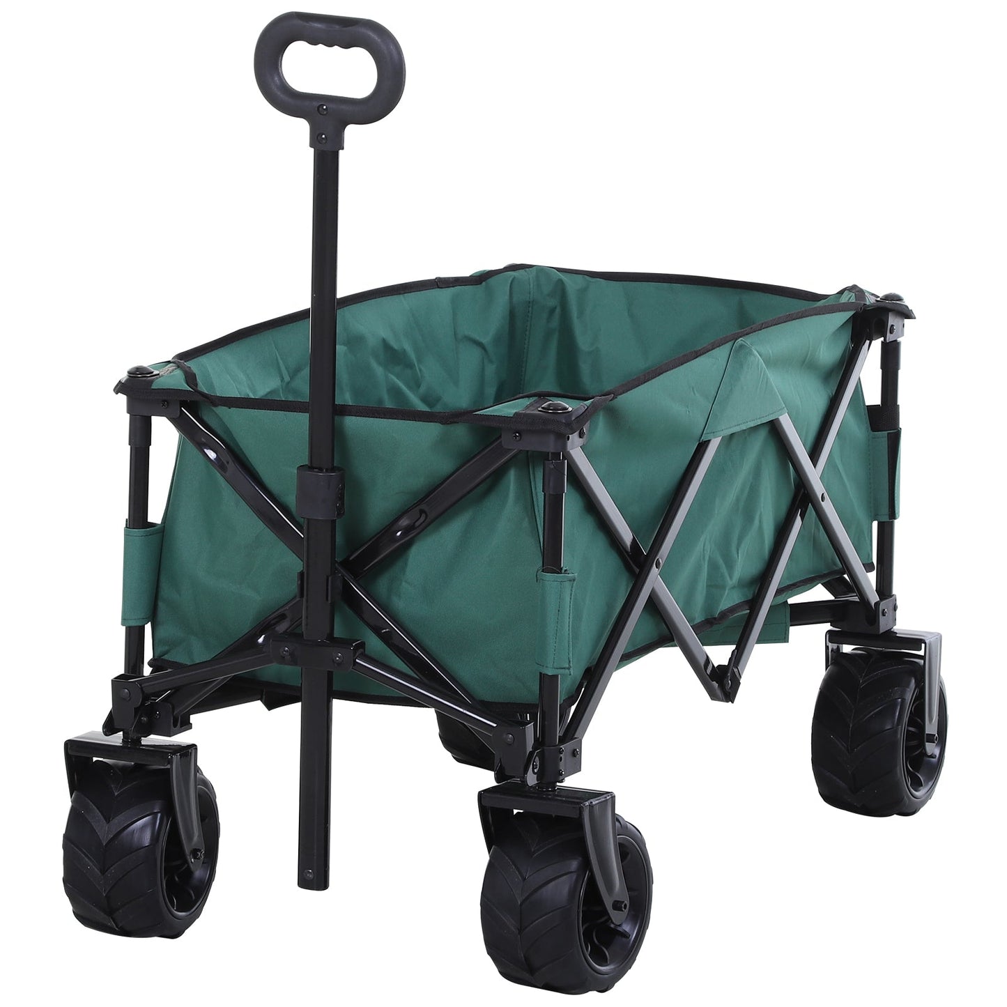 Folding Metal Frame Garden Trolley - Green