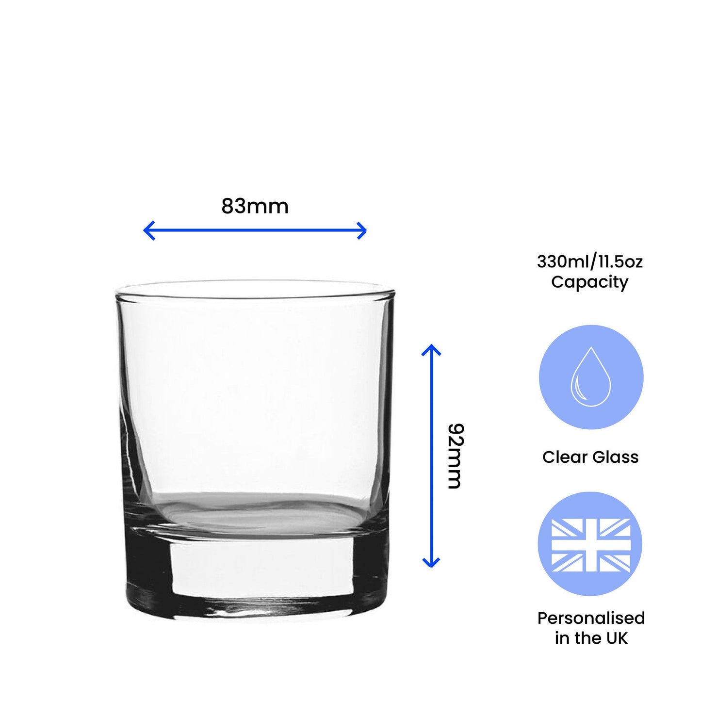 Personalised Engraved Vodka Short Tumbler with 'Name's Vodka Glass' Design