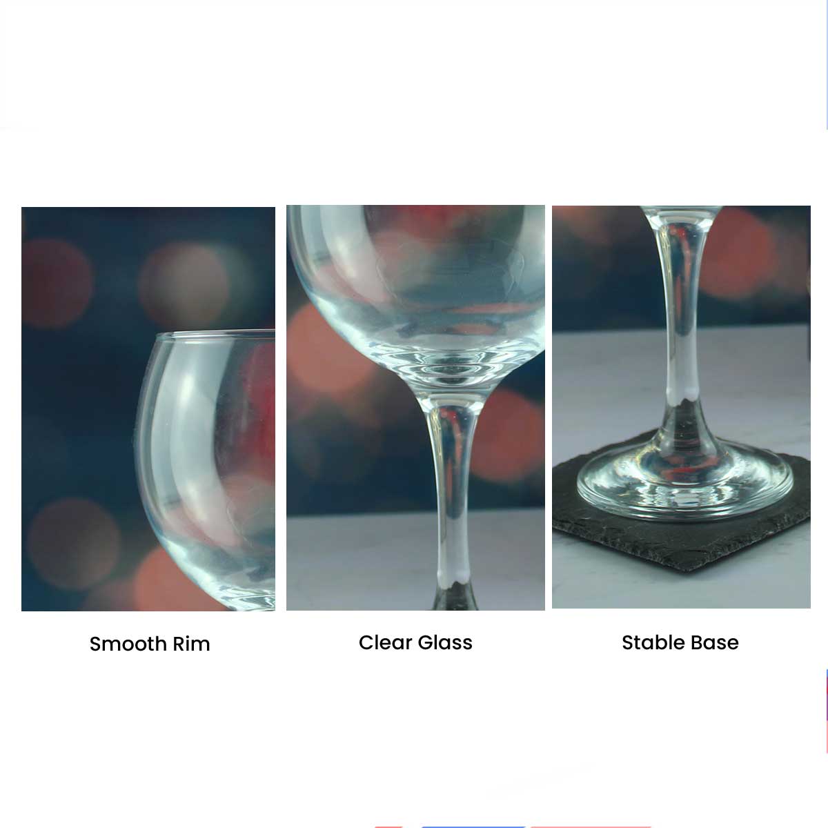 Engraved Snowflake Pattern Gin Balloon Set of 4 22.5oz Glasses