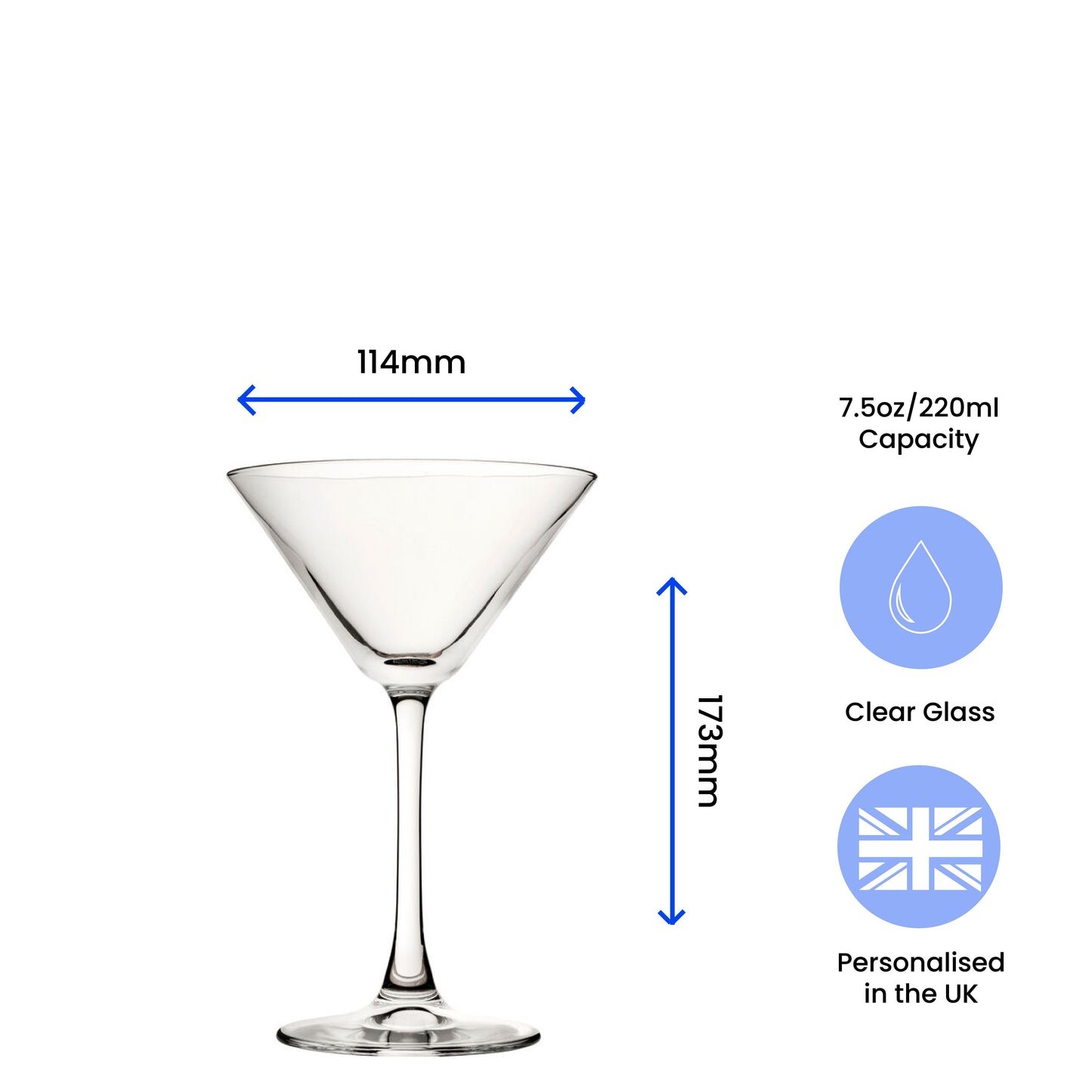 Engraved Personalised Cocktail, Martini & Hiball Glasses - Novelty Birthday Gift