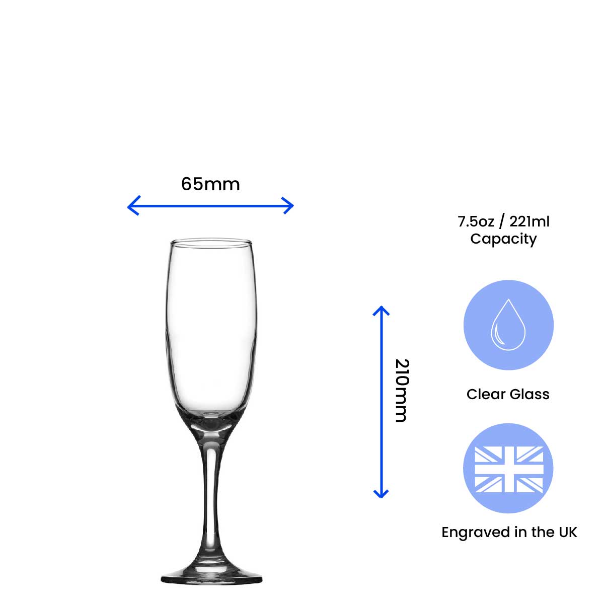 Engraved Imperial Champagne 7.5oz Flute