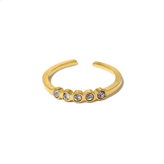 Carolina Luxe 18k Gold Plated Jewel Ring