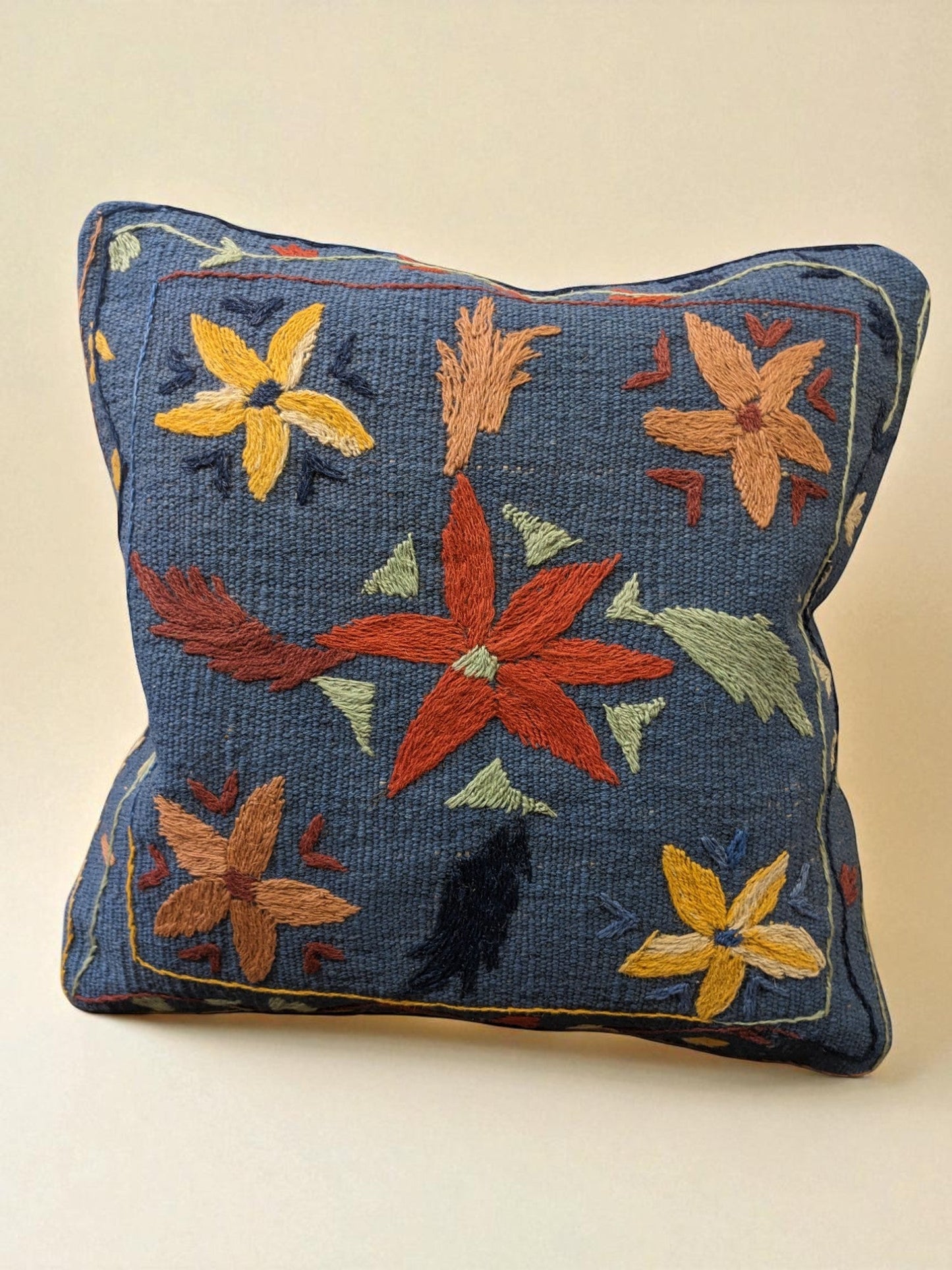 Suzani Hand Embroidered Cushion Cover - 45 x 45 cm