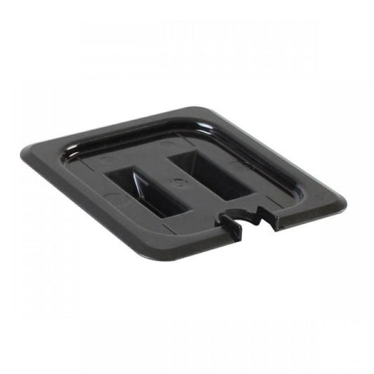 GN 1/6 Polycarbonate Gastronorm Notched Lid Black