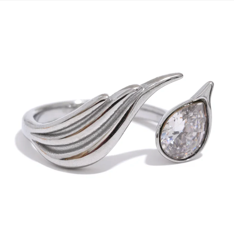 Leelia Silver Tone Jewel Wrap Ring
