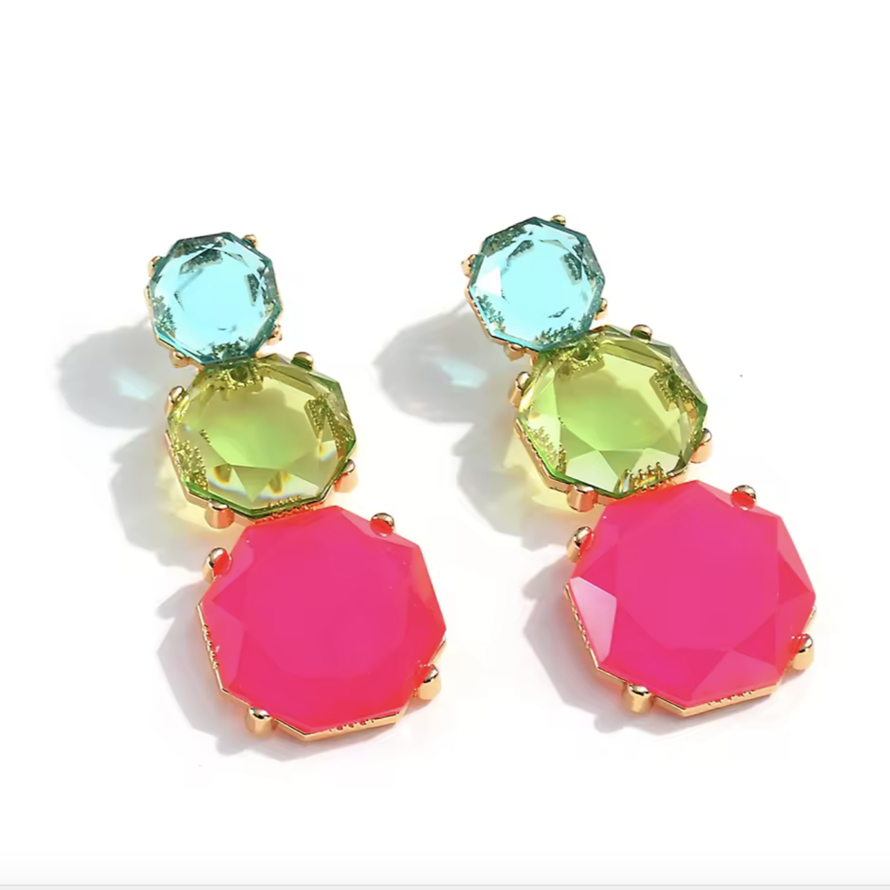 Nola Large Bold Colour Pop Statement Dangle Earrings
