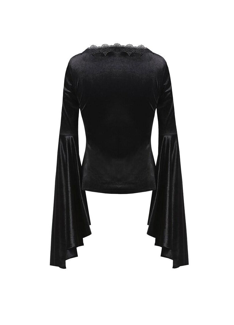 Dark In Love Violet Black Velvet Top