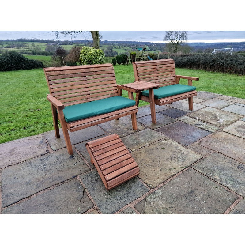 Swedish Redwood Straight Garden Tete a Tete by Croft - 4 Seats