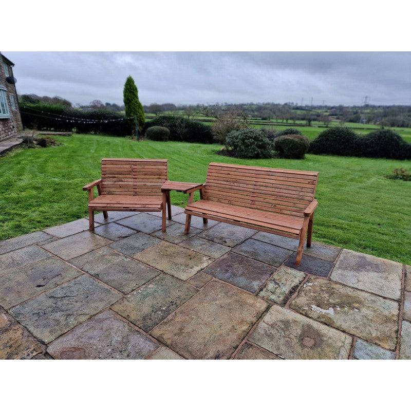 Swedish Redwood Angled Garden Tete a Tete by Croft - 5 Seats