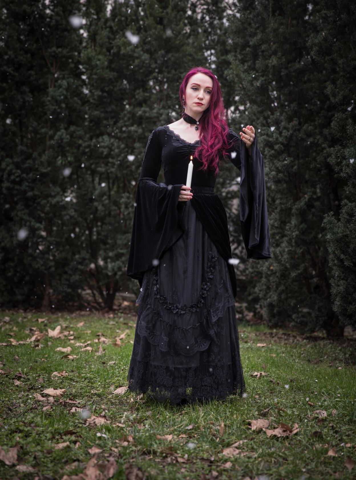 Dark In Love Violet Black Velvet Top
