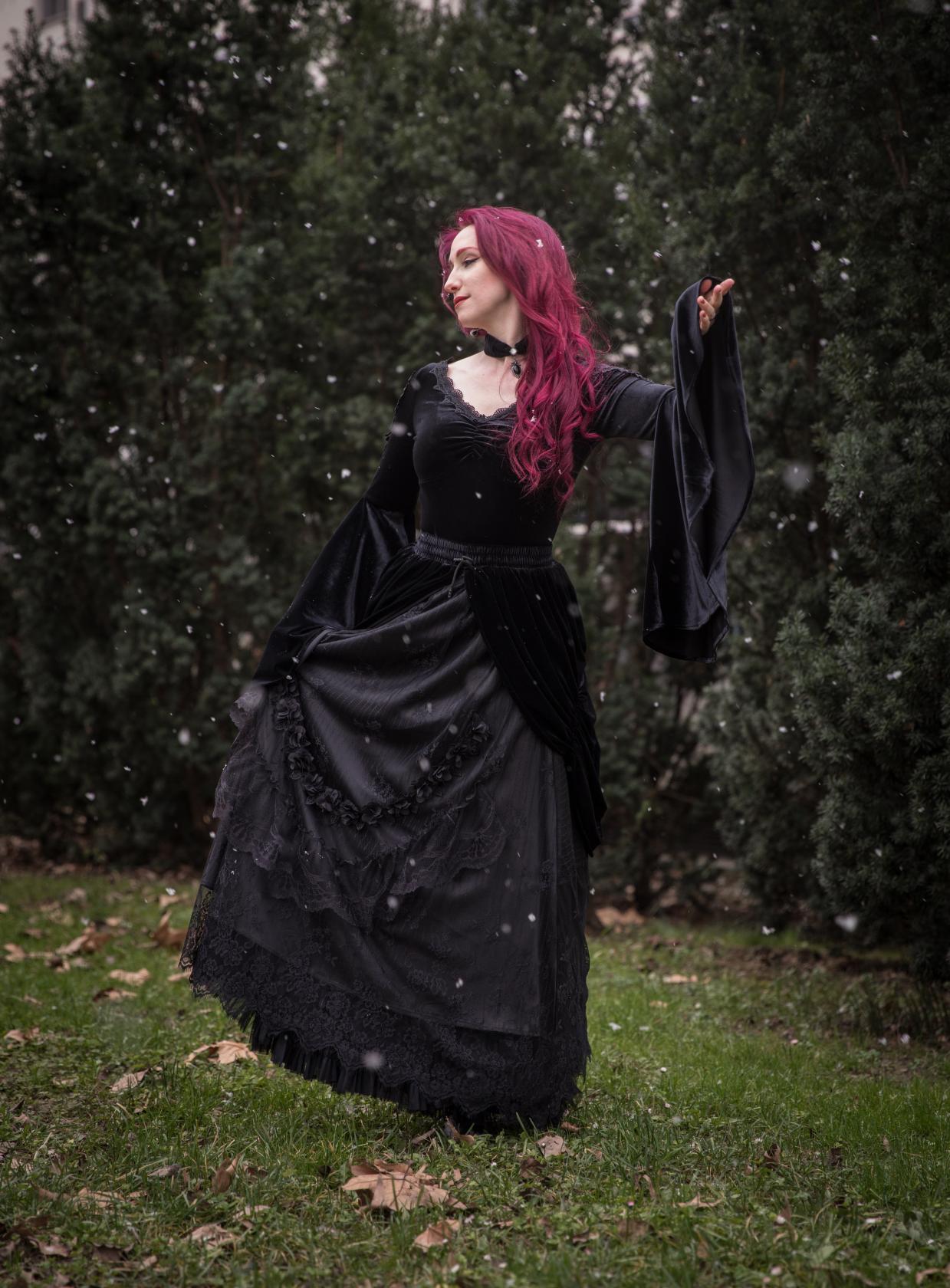 Dark In Love Violet Black Velvet Top