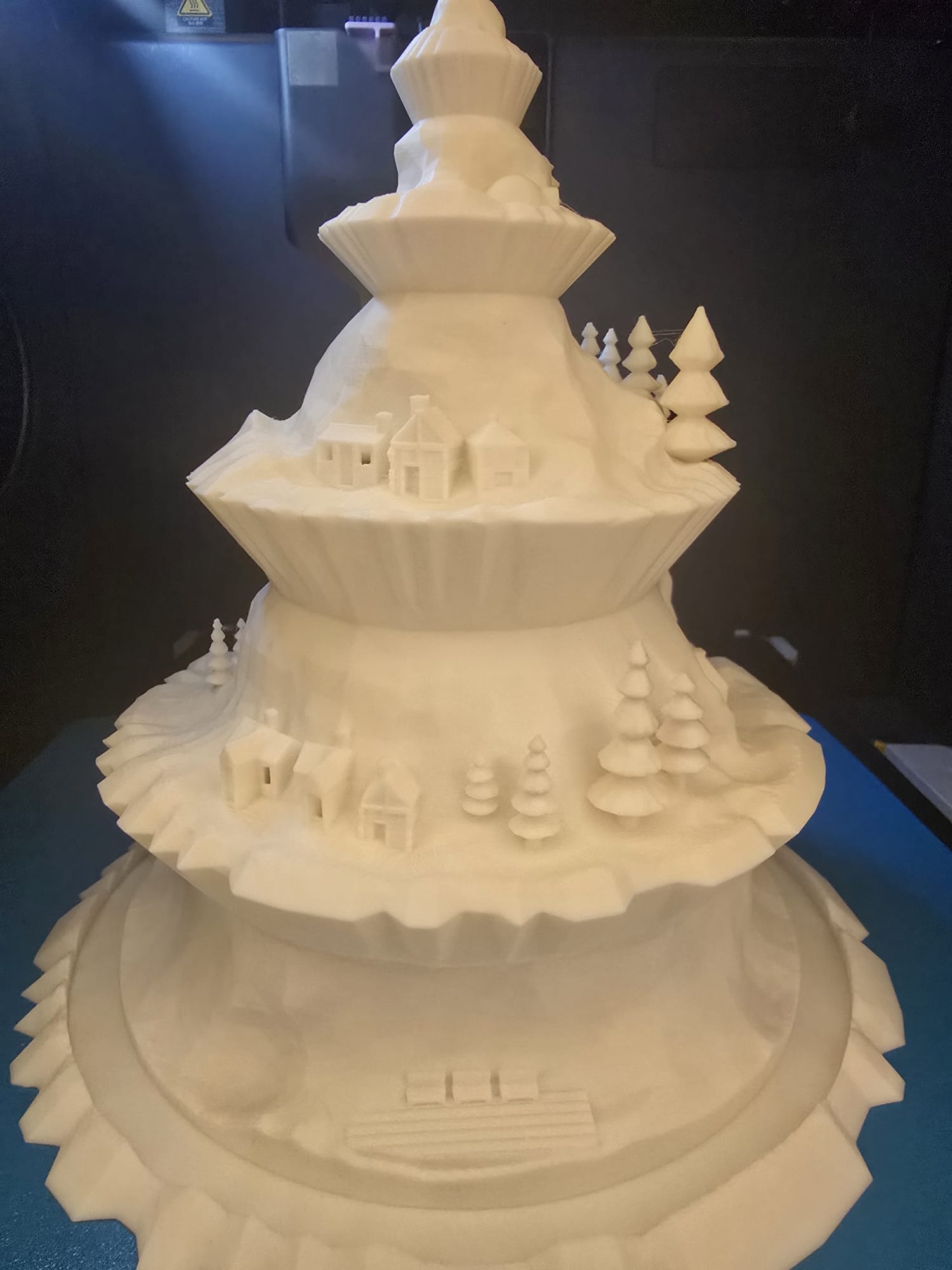 Handmade alpine holiday ornament glowing with optional LED light (batteries not included)