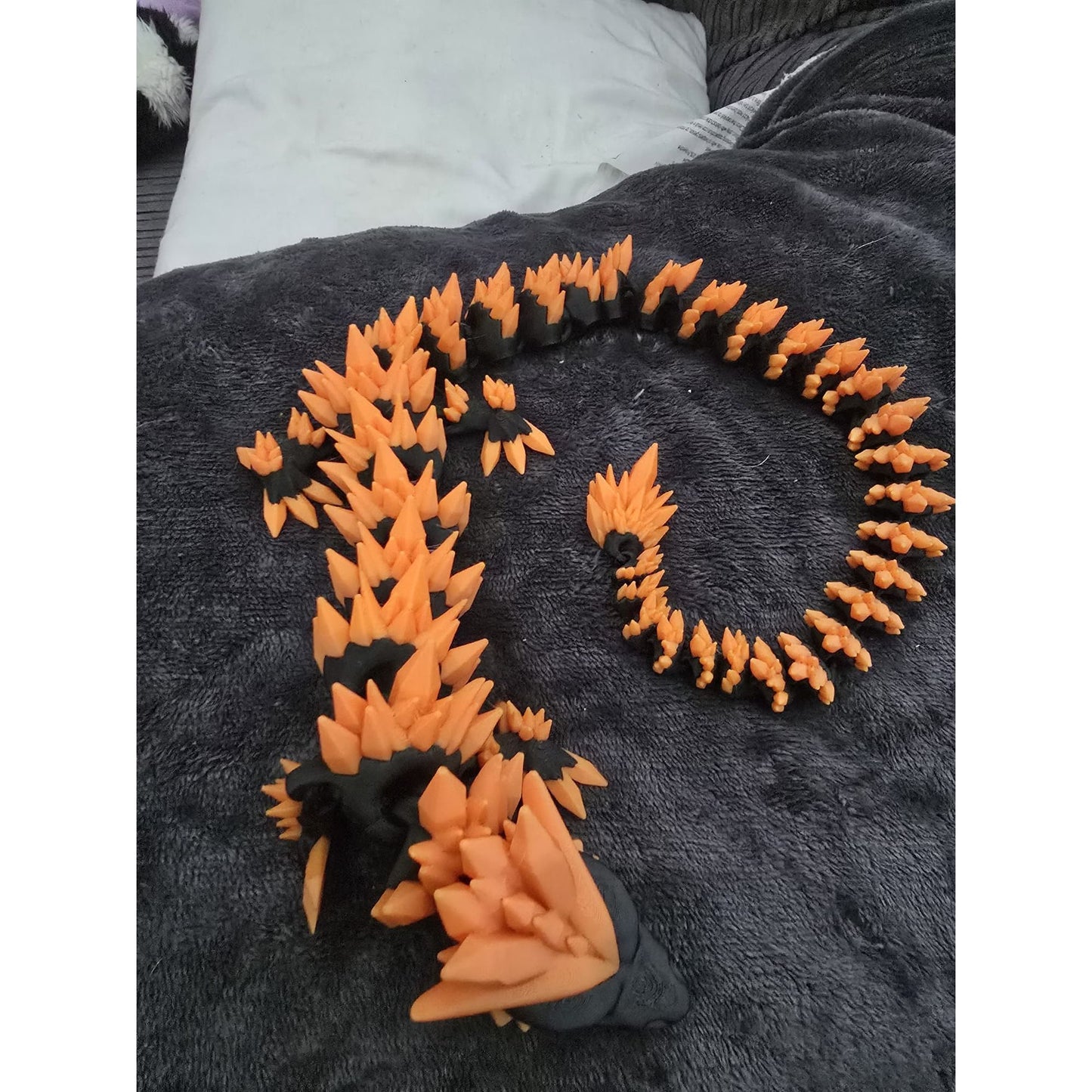 Orange & Black Articulated Dragon β 3D Printed Fidget Fantasy Toy