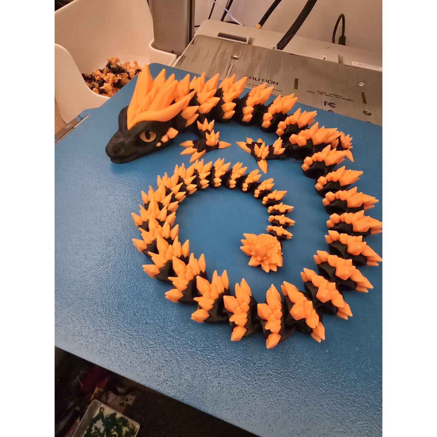 Orange & Black Articulated Dragon β 3D Printed Fidget Fantasy Toy