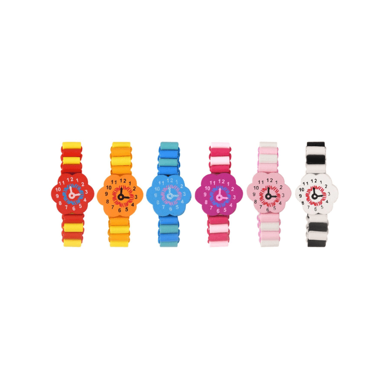 Wholesale Colourful Wooden Watch Bracelet for Children - (CDU of 96)