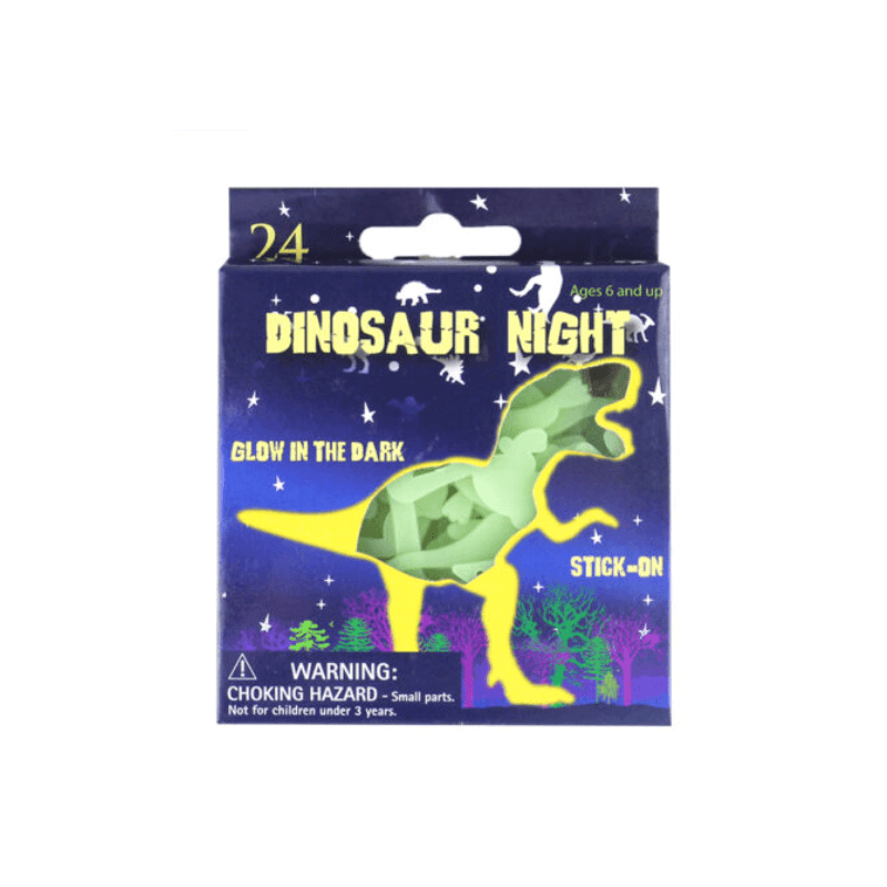 Wholesale Glow In The Dark Dinosaur Stickers - (CDU of 24)