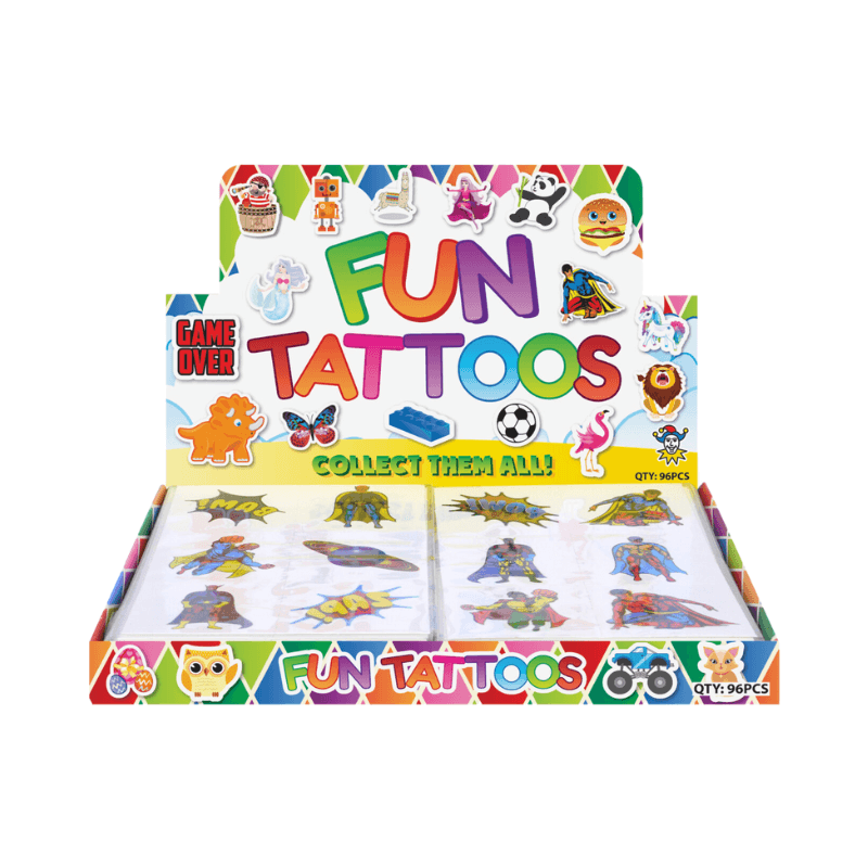 Wholesale Superhero Temporary Tattoos - (CDU of 96)