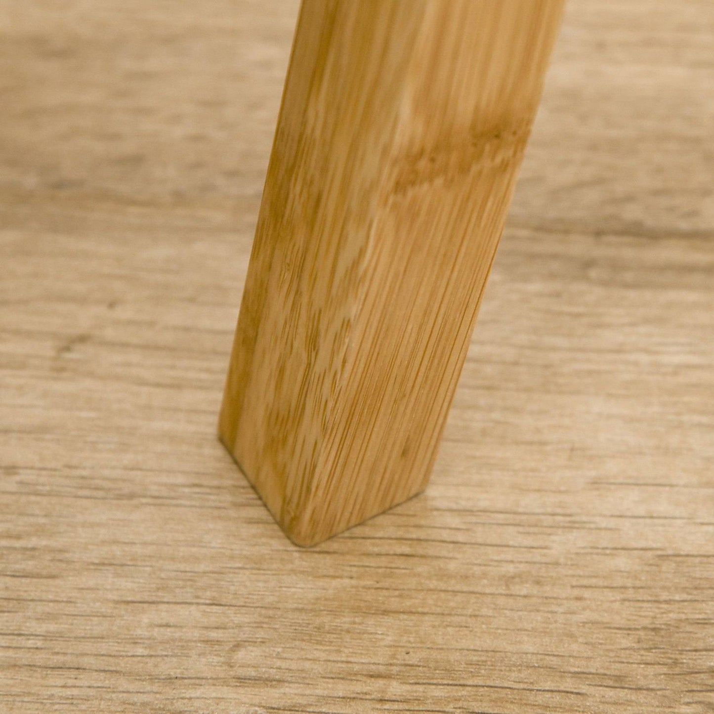 Natural Wood Tripod Floor Lamp Light E27 Base Bedroom Living Room Fabric Shade Storage Shelf Foot Switch