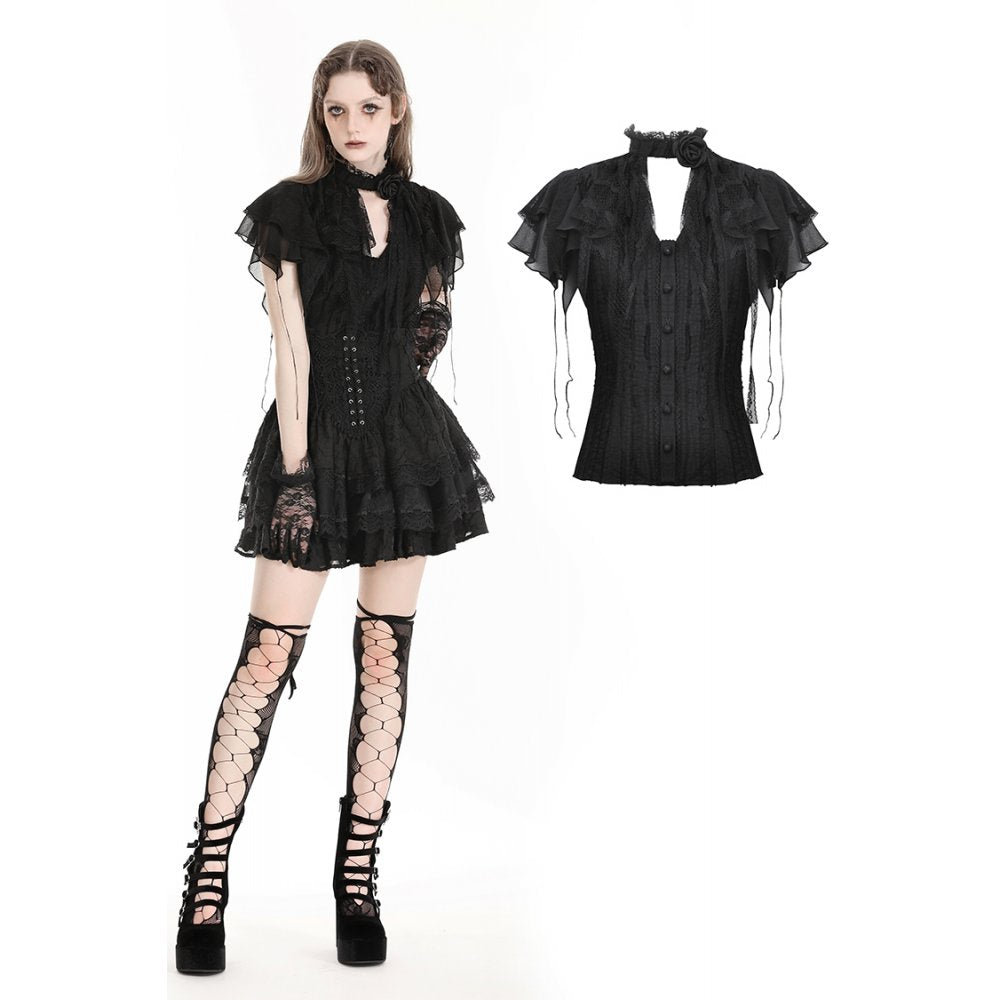 Dark in Love Isadora Gothic Blouse - Size UK 18 Left Only!