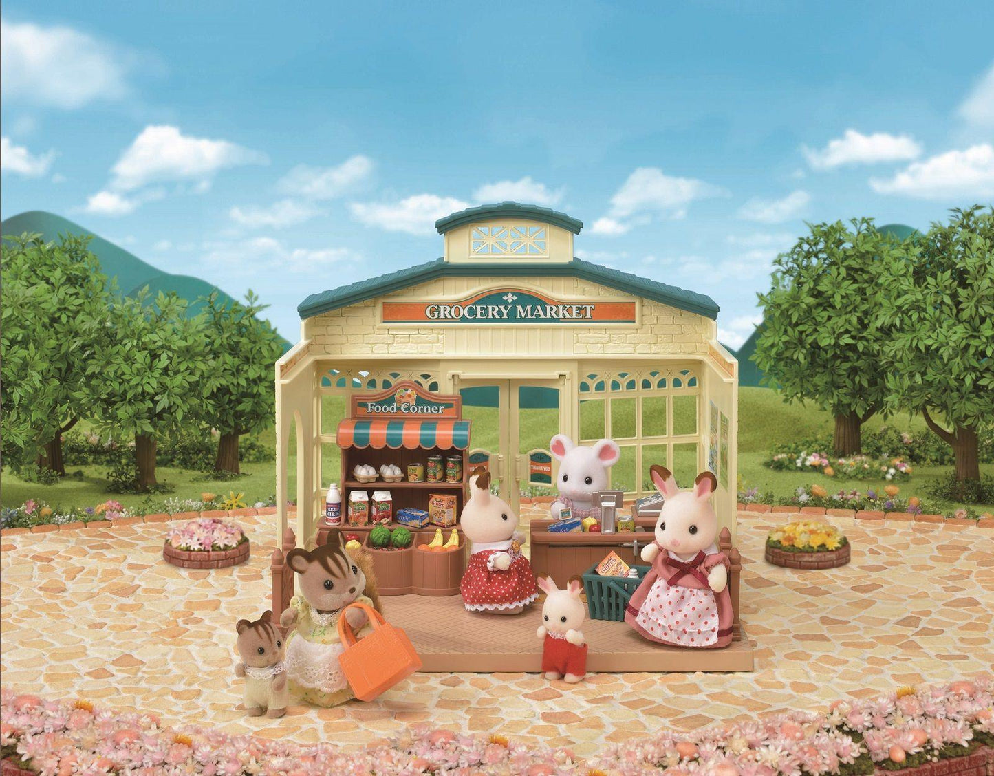 Sylvanian Families Grocery Market Toy Shop Playset for Ages 3 and Up