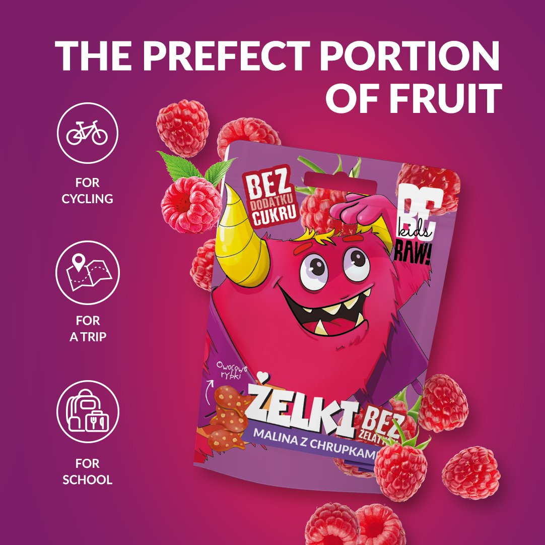 Kids Jelly Beans - Raspberry with Crisps 35g