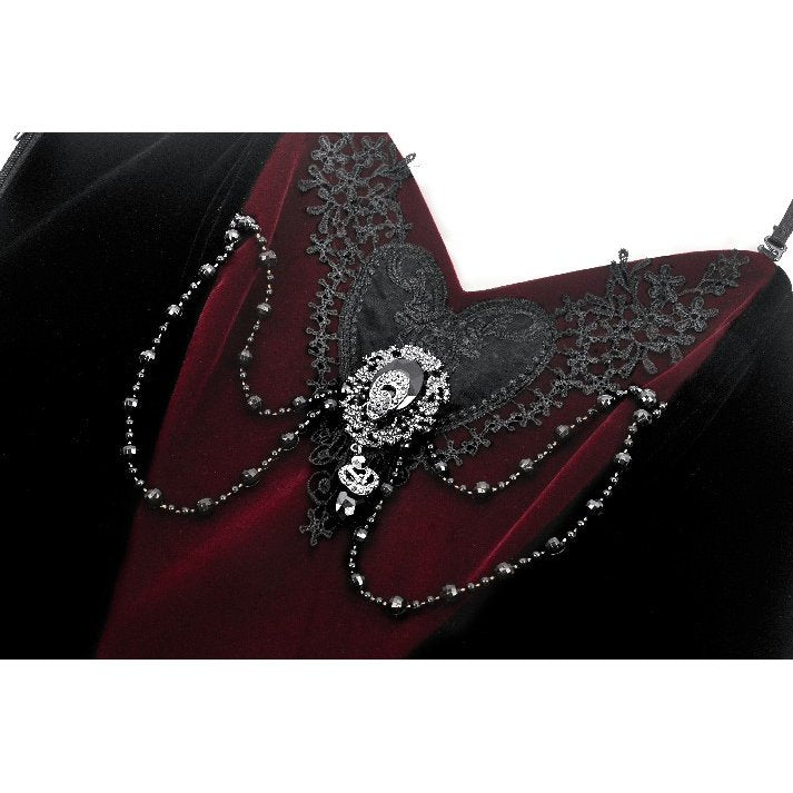 Dark in Love Morrigan Velvet & Lace Chain-Detail Bodysuit