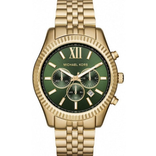 Michael Kors MK8446 Men's Lexington Chronograph Gold Green Watch