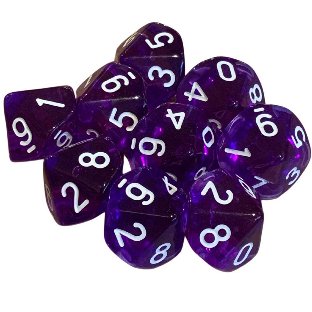 Amethyst Dice D10 (SINGLE)