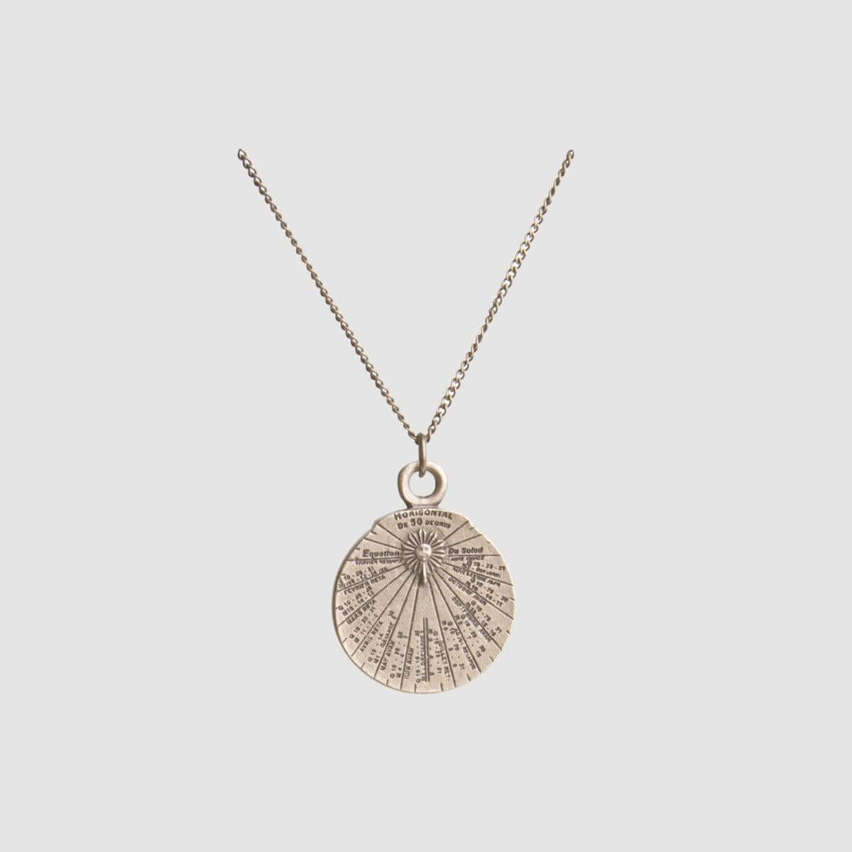 Hemisferium Horizontal Sundial Pendant Chain (Brass)