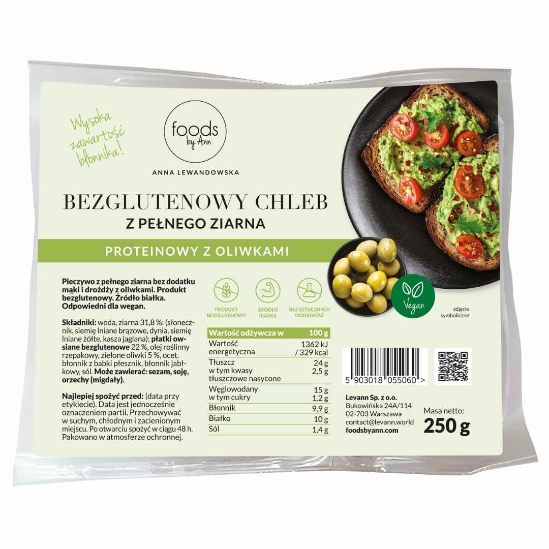 Gluten-Free Whole Grain Bread with Olives 250g