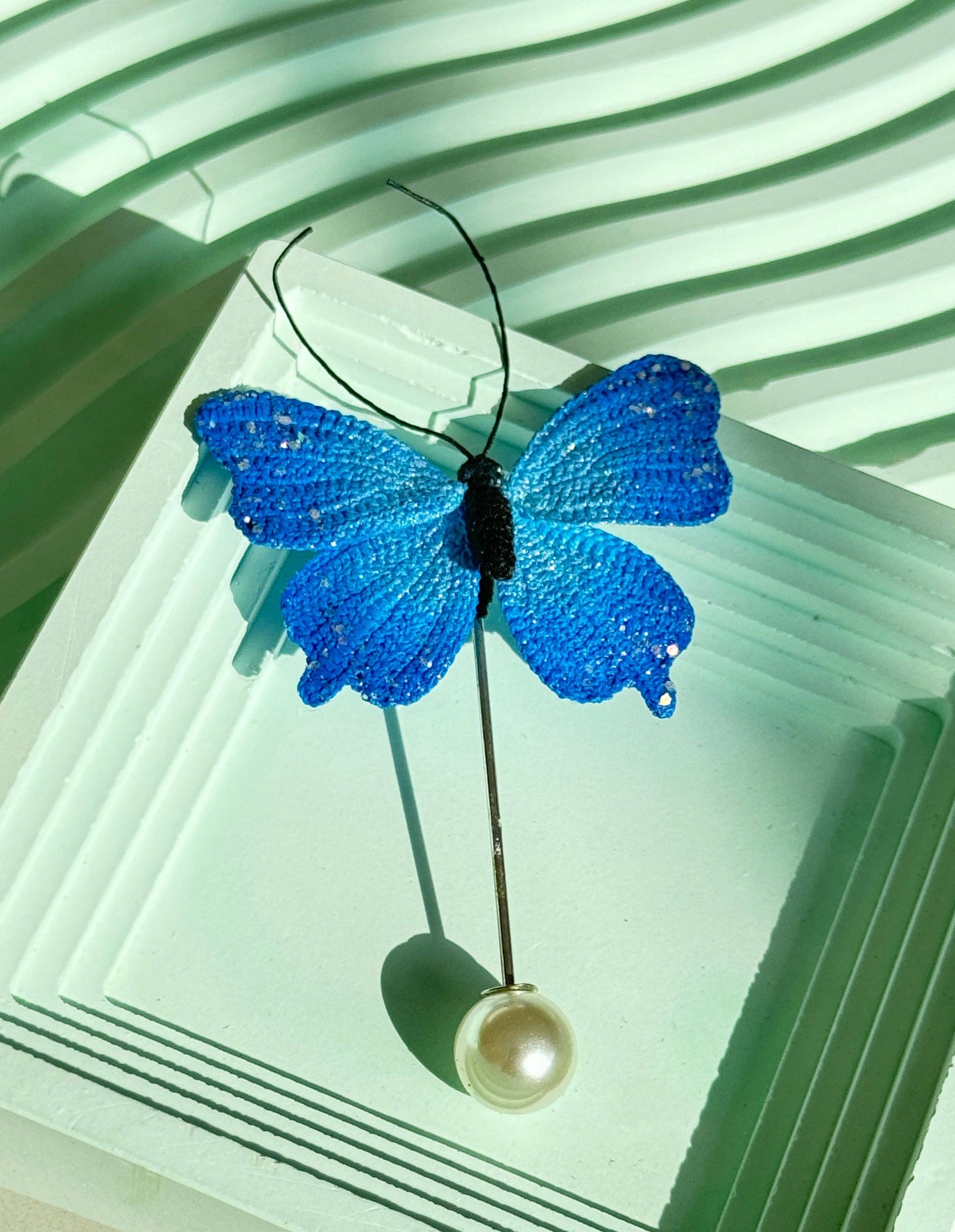 Butterfly Brooch Micro Crochet
