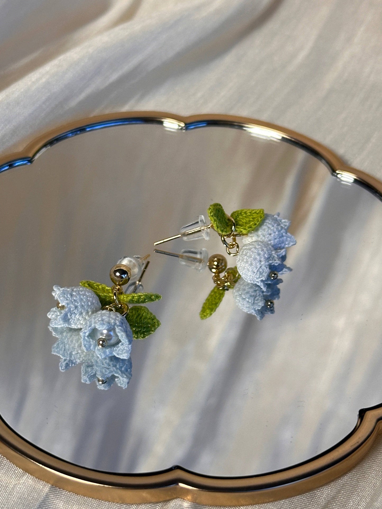 Lily of Valley Micro Crochet Earrings