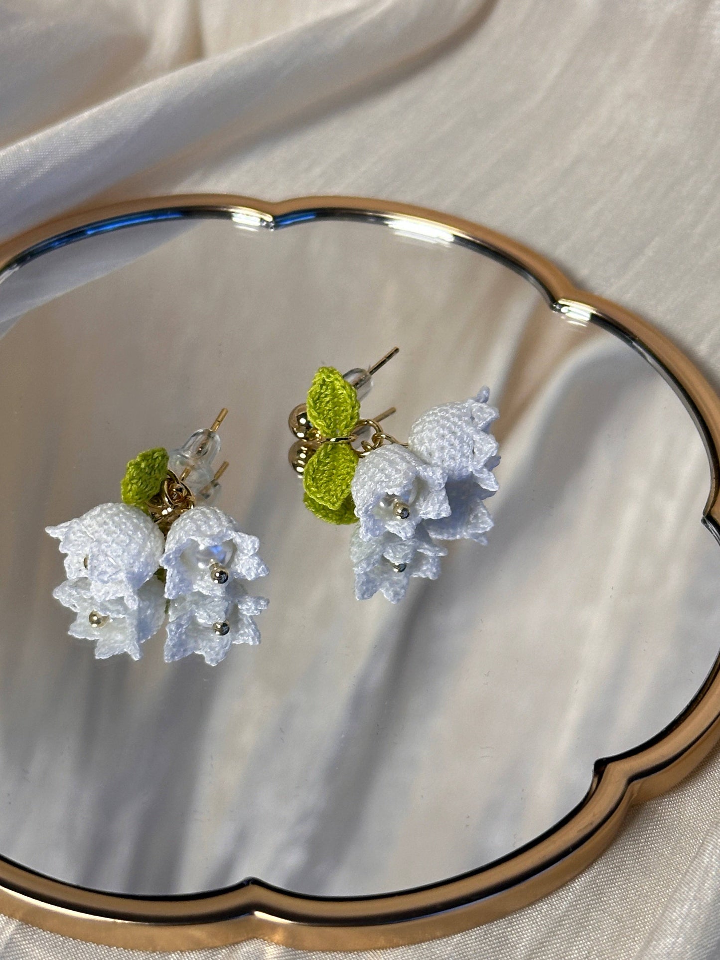 Lily of Valley Micro Crochet Earrings