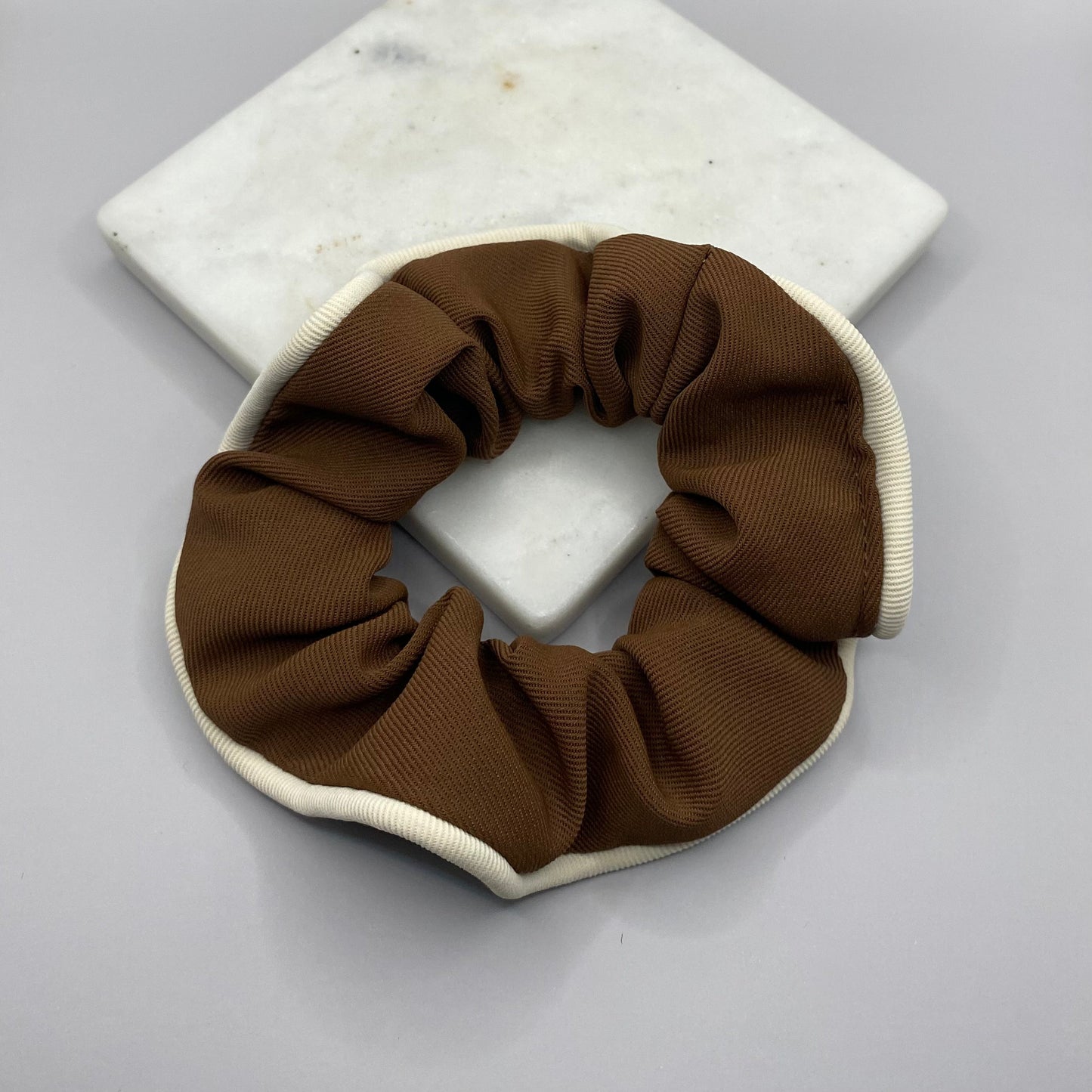 Brooklyn Coffee And White Scrunchie