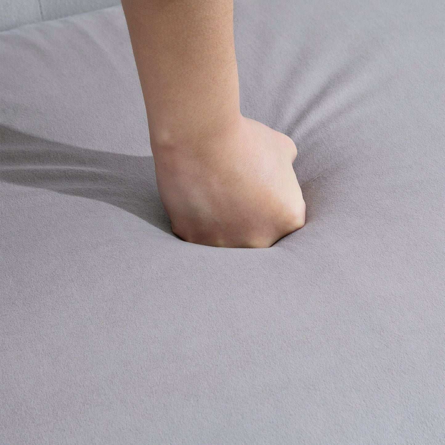 2 Seat Sofa Lounger Couch with Wood Frame Button Tufts Carved Legs Vintage Design Compact Home Bedroom Loveseat Grey