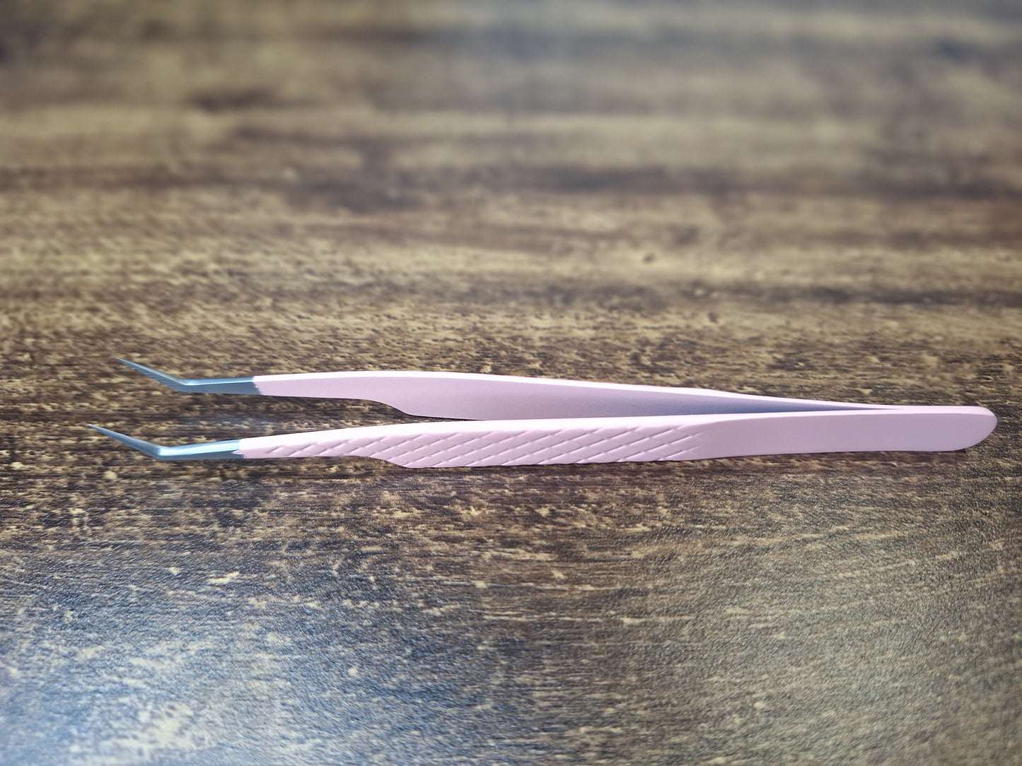 Angled Fibre Grip Volume Tweezers – Ideal for Handmade Fans in silver and now pink!