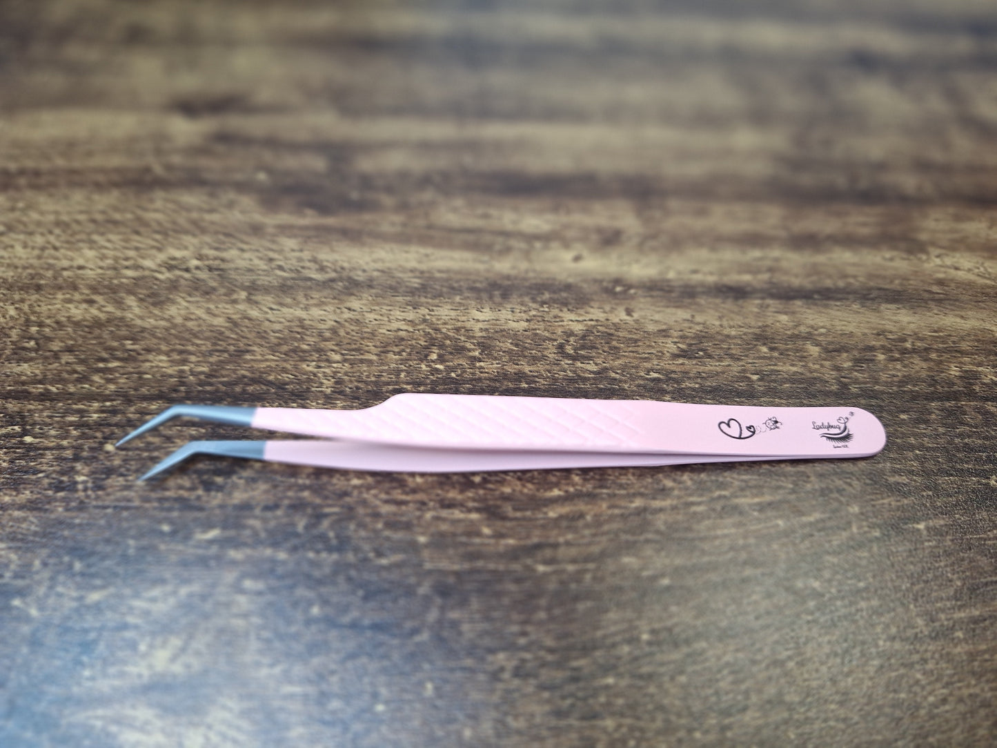 Angled Fibre Grip Volume Tweezers – Ideal for Handmade Fans in silver and now pink!