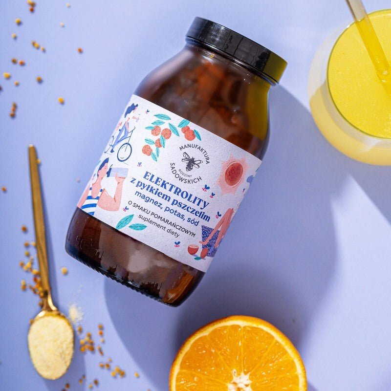 Electrolytes with bee pollen in orange flavor 390g (60 portions)