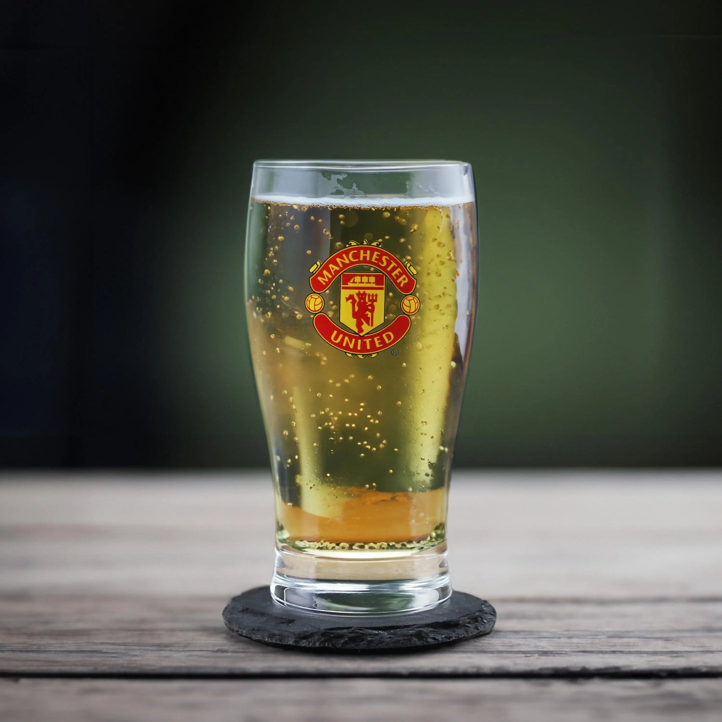 Engraved Manchester United 20oz Tulip Pint Glass, Gift Boxed