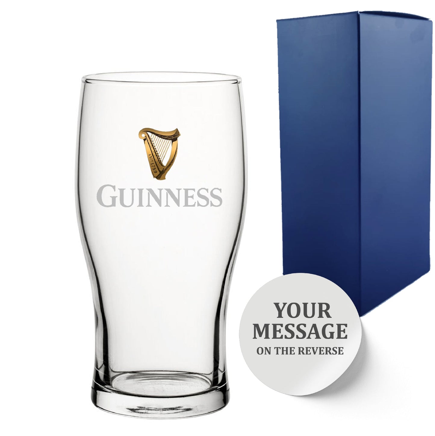 Personalised Official Guinness Pint Glass With Gift