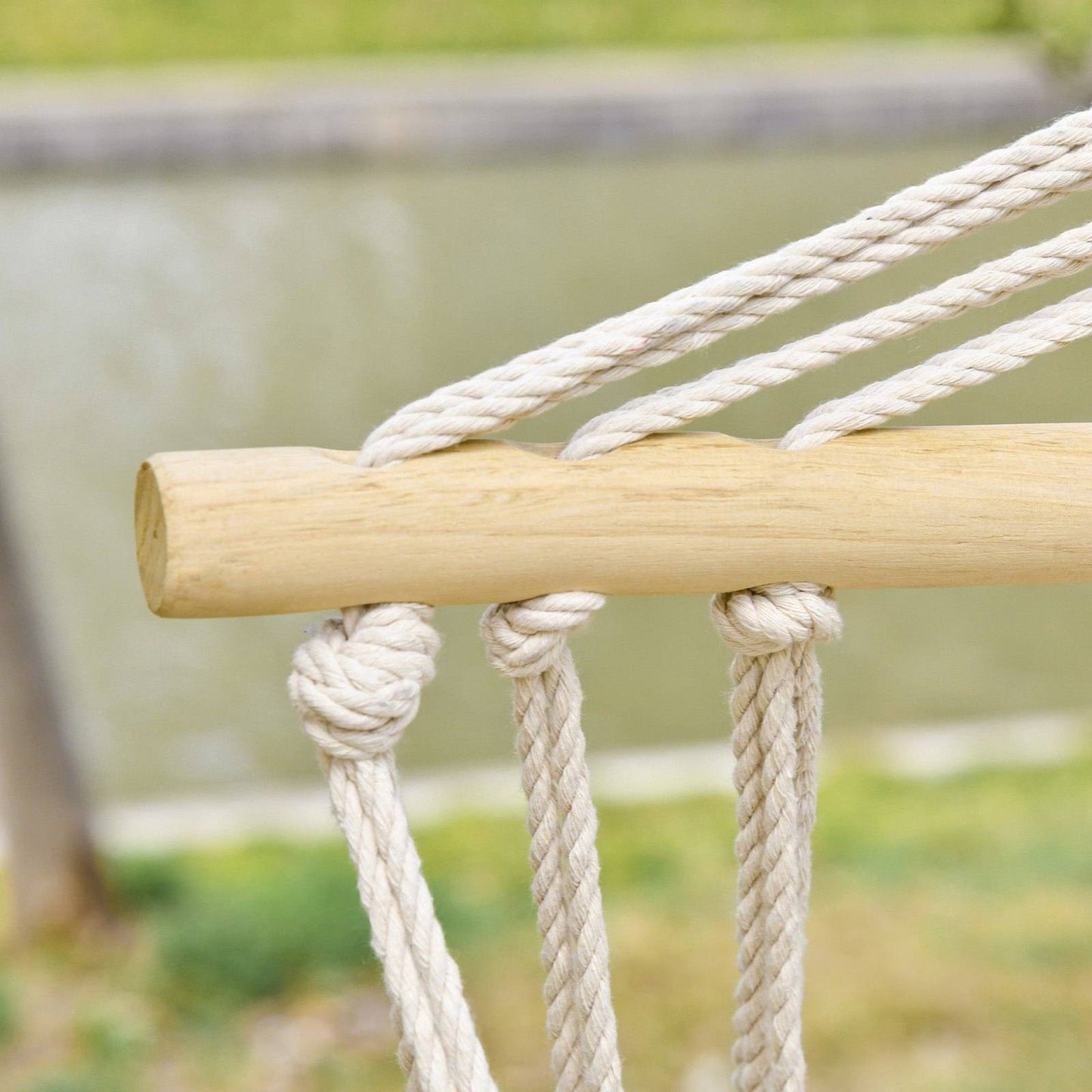 Hanging Hammock Chair Swing Chair Thick Rope Frame Safe Wide Seat Indoor Outdoor Home